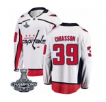 Youth Washington Capitals #39 Alex Chiasson Fanatics Branded White Away Breakaway 2018 Stanley Cup Final Champions NHL Jersey