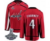 Youth Washington Capitals #4 Taylor Chorney Fanatics Branded Red Home Breakaway 2018 Stanley Cup Final Champions NHL Jersey