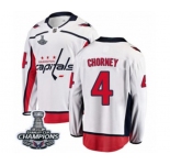 Youth Washington Capitals #4 Taylor Chorney Fanatics Branded White Away Breakaway 2018 Stanley Cup Final Champions NHL Jersey