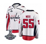 Youth Washington Capitals #55 Aaron Ness Fanatics Branded White Away Breakaway 2018 Stanley Cup Final Champions NHL Jersey