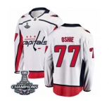 Youth Washington Capitals #77 T.J. Oshie Fanatics Branded White Away Breakaway 2018 Stanley Cup Final Champions NHL Jersey