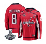 Youth Washington Capitals #8 Alex Ovechkin Fanatics Branded Red Home Breakaway 2018 Stanley Cup Final Champions NHL Jersey