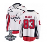 Youth Washington Capitals #83 Jay Beagle Fanatics Branded White Away Breakaway 2018 Stanley Cup Final Champions NHL Jersey