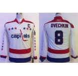 youth nhl washington capitals #8 ovechkin white[patch C]
