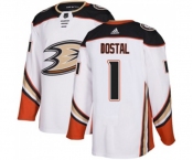 Anaheim Ducks #1 Lukas Dostal Authentic White Away Hockey Jersey