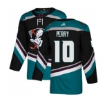 Anaheim Ducks #10 Corey Perry Authentic Black Teal Alternate Hockey Jersey