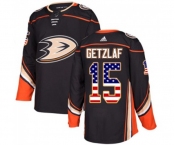 Anaheim Ducks #15 Ryan Getzlaf Authentic Black USA Flag Fashion Hockey Jersey