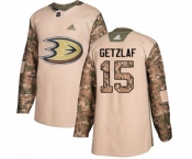 Anaheim Ducks #15 Ryan Getzlaf Authentic Camo Veterans Day Practice Hockey Jersey