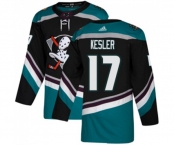 Anaheim Ducks #17 Ryan Kesler Authentic Black Teal Alternate Hockey Jersey
