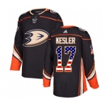 Anaheim Ducks #17 Ryan Kesler Authentic Black USA Flag Fashion Hockey Jersey