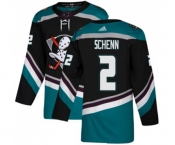 Anaheim Ducks #2 Luke Schenn Authentic Black Teal Alternate Hockey Jersey