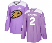 Anaheim Ducks #2 Luke Schenn Authentic Purple Fights Cancer Practice Hockey Jersey