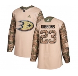 Anaheim Ducks #23 Brian Gibbons Authentic Camo Veterans Day Practice Hockey Jersey