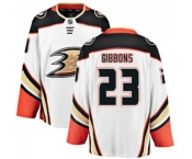 Anaheim Ducks #23 Brian Gibbons Authentic White Away Fanatics Branded Breakaway Hockey Jersey