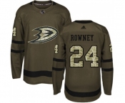 Anaheim Ducks #24 Carter Rowney Authentic Green Salute to Service Hockey Jersey