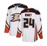 Anaheim Ducks #24 Carter Rowney Authentic White Away Hockey Jersey