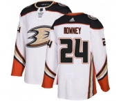 Anaheim Ducks #24 Carter Rowney Authentic White Away Hockey Jersey