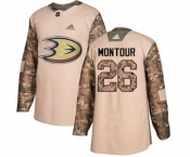 Anaheim Ducks #26 Brandon Montour Authentic Camo Veterans Day Practice Hockey Jersey