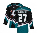 Anaheim Ducks #27 Scott Niedermayer Authentic Black Teal Alternate Hockey Jersey