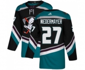 Anaheim Ducks #27 Scott Niedermayer Authentic Black Teal Alternate Hockey Jersey