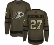 Anaheim Ducks #27 Scott Niedermayer Authentic Green Salute to Service Hockey Jersey