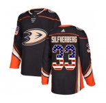 Anaheim Ducks #33 Jakob Silfverberg Authentic Black USA Flag Fashion Hockey Jersey