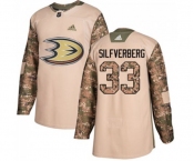 Anaheim Ducks #33 Jakob Silfverberg Authentic Camo Veterans Day Practice Hockey Jersey