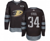 Anaheim Ducks #34 Sam Steel Authentic Black 1917-2017 100th Anniversary Hockey Jersey