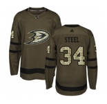 Anaheim Ducks #34 Sam Steel Authentic Green Salute to Service Hockey Jersey