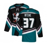 Anaheim Ducks #37 Nick Ritchie Authentic Black Teal Alternate Hockey Jersey