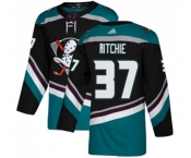 Anaheim Ducks #37 Nick Ritchie Authentic Black Teal Alternate Hockey Jersey