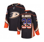 Anaheim Ducks #39 Joseph Blandisi Authentic Black USA Flag Fashion Hockey Jersey