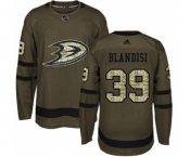 Anaheim Ducks #39 Joseph Blandisi Authentic Green Salute to Service Hockey Jersey