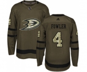Anaheim Ducks #4 Cam Fowler Authentic Green Salute to Service Hockey Jersey