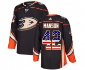 Anaheim Ducks #42 Josh Manson Authentic Black USA Flag Fashion Hockey Jersey