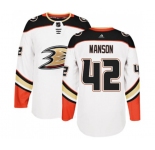 Anaheim Ducks #42 Josh Manson Authentic White Away Hockey Jersey