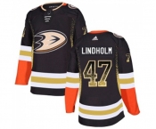 Anaheim Ducks #47 Hampus Lindholm Authentic Black Drift Fashion Hockey Jersey