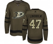 Anaheim Ducks #47 Hampus Lindholm Authentic Green Salute to Service Hockey Jersey