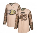 Anaheim Ducks #49 Max Jones Authentic Camo Veterans Day Practice Hockey Jersey