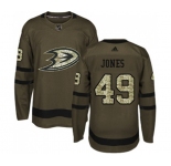 Anaheim Ducks #49 Max Jones Authentic Green Salute to Service Hockey Jersey