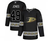 Anaheim Ducks #49 Max Jones Premier Black Team Logo Fashion Hockey Jersey