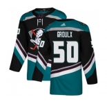 Anaheim Ducks #50 Benoit-Olivier Groulx Authentic Black Teal Alternate Hockey Jersey