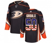 Anaheim Ducks #50 Benoit-Olivier Groulx Authentic Black USA Flag Fashion Hockey Jersey
