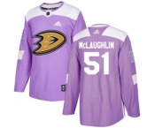 Anaheim Ducks #51 Blake McLaughlin Authentic Purple Fights Cancer Practice Hockey Jersey