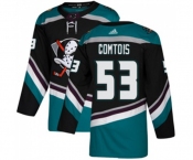 Anaheim Ducks #53 Max Comtois Authentic Black Teal Alternate Hockey Jersey
