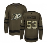Anaheim Ducks #53 Max Comtois Authentic Green Salute to Service Hockey Jersey