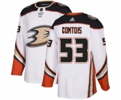 Anaheim Ducks #53 Max Comtois Authentic White Away Hockey Jersey