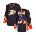Anaheim Ducks #54 Antoine Morand Authentic Black USA Flag Fashion Hockey Jersey