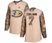 Anaheim Ducks #7 Andrew Cogliano Authentic Camo Veterans Day Practice Hockey Jersey