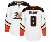 Anaheim Ducks #8 Teemu Selanne Authentic White Away Hockey Jersey